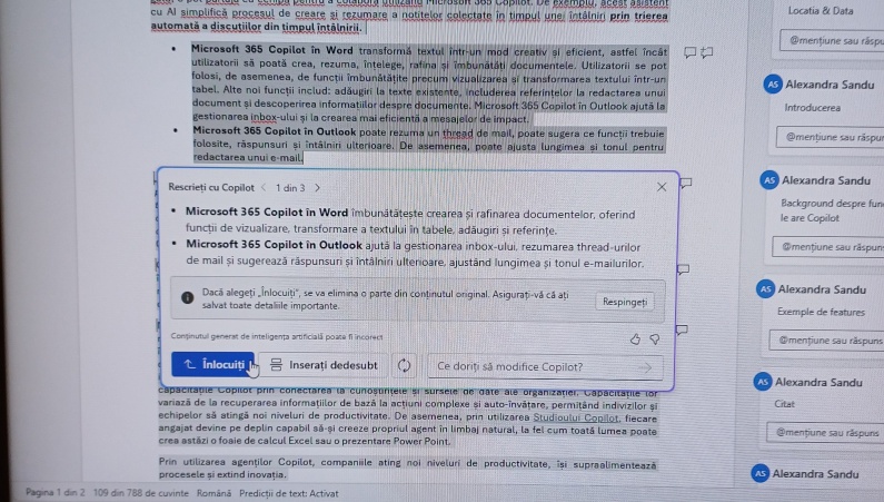 Copilot în Word